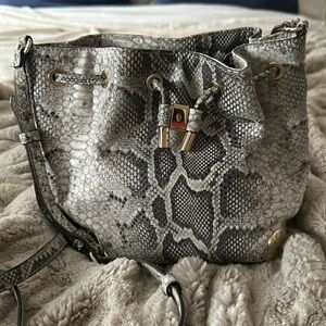 Vince Camuto snakeskin small bucket bag